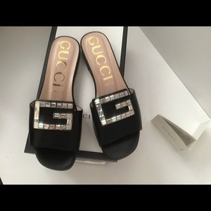 New GUCCI Malaga Kid NERO  Evening Sandal 40